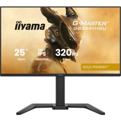 iiyama G-Master GB2591HSU-B1 Gold Phoenix - 320Hz Full HD Fast IPS 24.5" HDMI 2.1 DP 1.4 HDR10 USB-C