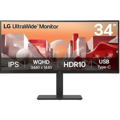 LG 86.72cm/34" (3440x1440) LG 34BA75QE-B 21:9 WQHD IPS Curved 5ms 60Hz HDR10 HDMI DP USB-C Speaker