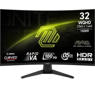 MSI MAG 325CQF - 31.5" Rapid VA Curve 1000R QHD 0.5ms 180Hz