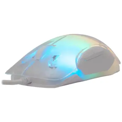 Myszka gamingowa White Shark Mordred biała RGB 12800 dpi