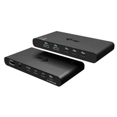 i-tec KVM Dock HDMI 2 Hosts Power Delivery 2x 100W AUDIO -  Stacja dokująca KVM na 2 komputery