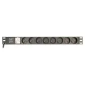 Gembird Listwa zasilająca rack (PDU), 8 gniazd FR, 1U, 16A, wtyk Schuko 3m