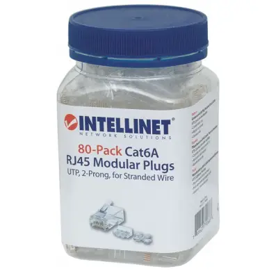 Intellinet 790666 Wtyk RJ45 8P/8C UTP Cat6a na linkę, 80 sztuk