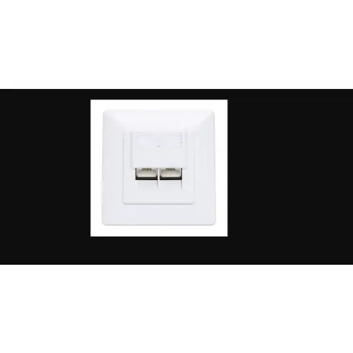 Intellinet 771900 Gniazdo sieciowe podtynkowe 2xRJ45 Cat6 10G, STP, 80x80mm, białe