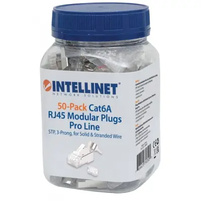 Intellinet 790505 Wtyk RJ45 Cat6a STP, na drut i linkę, 50szt
