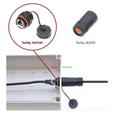 Techly 363548 Łącznik RJ45 Cat6a ekranowany, z możliwością ochrony IP68