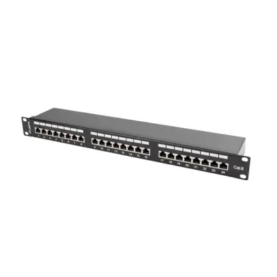 Lanberg Patch Panel 24 port 1U 19" kat.6 FTP ekranowany czarny