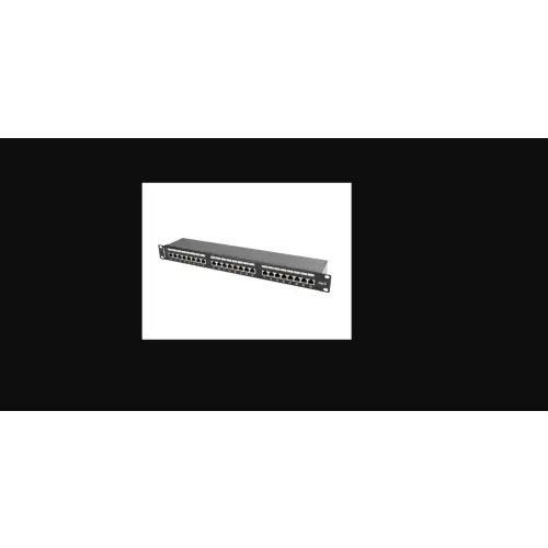 Lanberg Patch Panel 24 port 1U 19" kat.6 FTP ekranowany czarny
