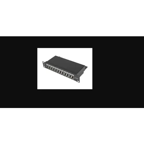 Lanberg Patch Panel 12 port 1U 10" kat.5E FTP ekranowany czarny