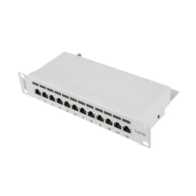 Lanberg Patch Panel 12 port 1U 10" kat.5E FTP ekranowany szary