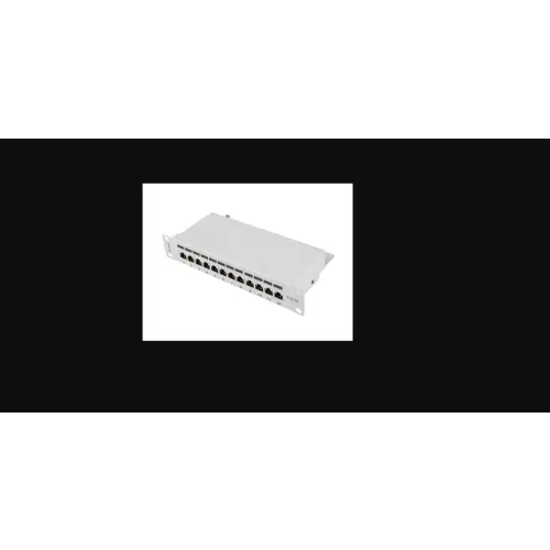 Lanberg Patch Panel 12 port 1U 10" kat.5E FTP ekranowany szary