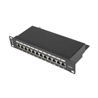 Lanberg Patch Panel 12 port 1U 10" kat.6 FTP ekranowany czarny