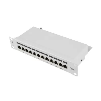 Lanberg Patch Panel 12 port 1U 10" kat.6 FTP ekranowany szary