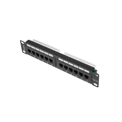 Lanberg Patch Panel 12 port 1U 10" kat.5E UTP czarny
