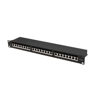Lanberg Patch Panel 24 port 1U 19" kat.6A FTP ekranowany czarny