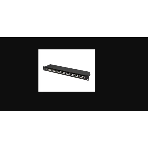 Lanberg Patch Panel 24 port 1U 19" kat.6A FTP ekranowany czarny