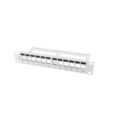 Lanberg Patch Panel pusty 12 port 1U 10" z organizerem do modułów Keystone szary