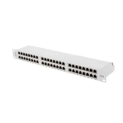 Lanberg Patch Panel 48 port 1U 19" kat.6 FTP ekranowany szary