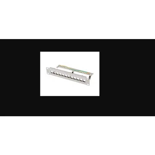 Lanberg Patch panel pusty 12 port 1U 10" FTP z organizerem do modułów keystone szary