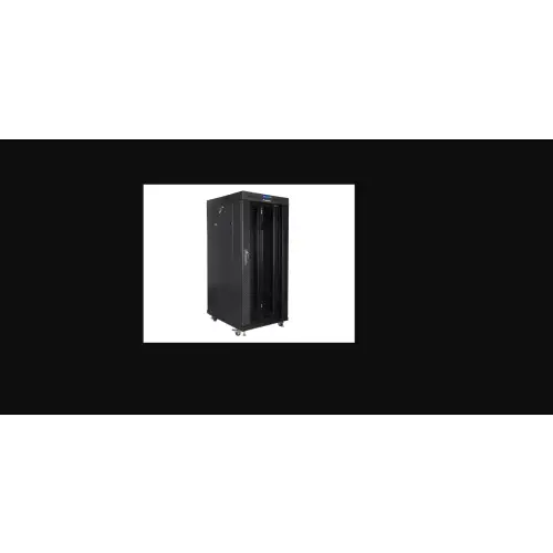 Lanberg szafa rack stojąca 19" 27U 600x800 czarna drzwi szklane LCD V2