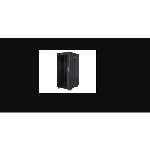 Lanberg szafa rack stojąca 19" 22U 800x800 czarna drzwi szklane LCD V2