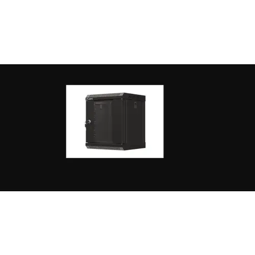 Lanberg szafa rack wisząca 10" 6U 300x300 czarna drzwi przeszklone (flat pack)