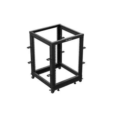 Lanberg Open Rack 15U 600x600-1100 regulowany czarny