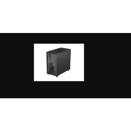 Lanberg szafa rack stojąca 19" 22U 600x1200 czarna drzwi przeszklone