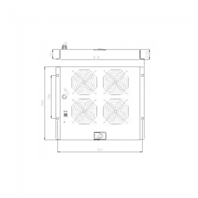 Intellinet 711203 Panel chłodzący 4x 23W, sufitowy z termostatem, do szaf Rack 19