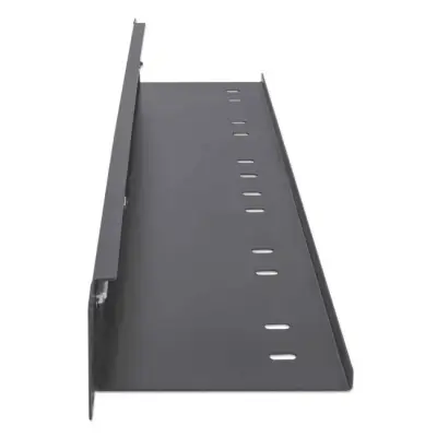 Intellinet 715812 Panel z przepustem szczotkowym i tacką, 1U, czarny, zestaw 2 sztuk