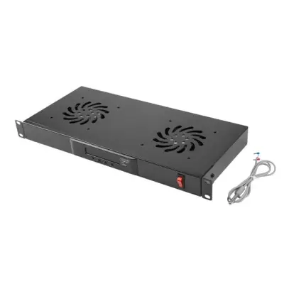 Lanberg Panel wentylacyjny do szafy 19" czarny 2 wentylatory