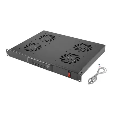 Lanberg Panel wentylacyjny do szafy 19" czarny 4 wentylatory