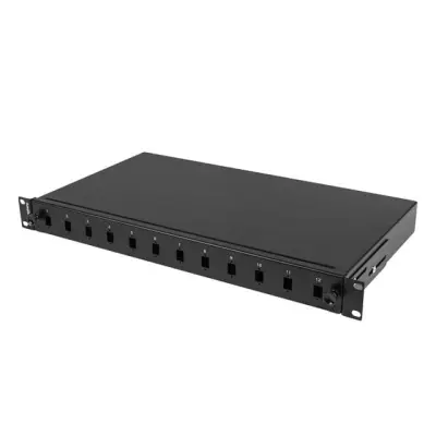 Lanberg Przełącznica światłowodowa 12XSC Simplex / 12XLC Duplex Rack 19'' 1U czarna