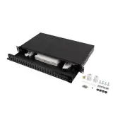 Lanberg Przełącznica światłowodowa 24XSC Duplex / 24XLC Quad Rack 19'' 1U czarna