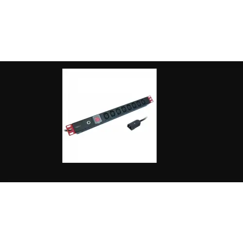 Techly 109559 Listwa zasilająca Rack 19" 1U, 8 gniazd C13, kabel C14 2m do UPS