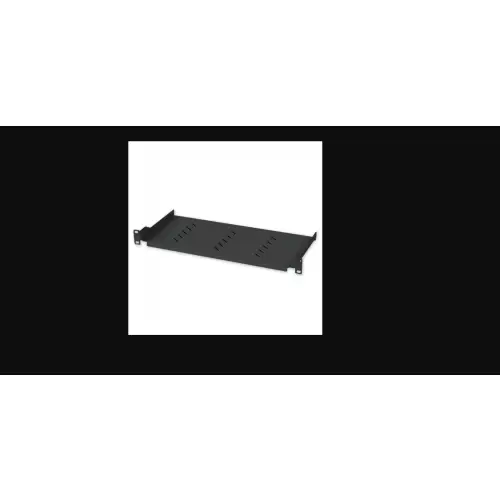 Techly 360882 Półka 1U 150mm rack 19, 2 punkty mocowania, perforowana, czarna
