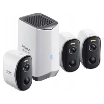 Baseus Security N1 2K 3x kamera + stacja bazowa - biały