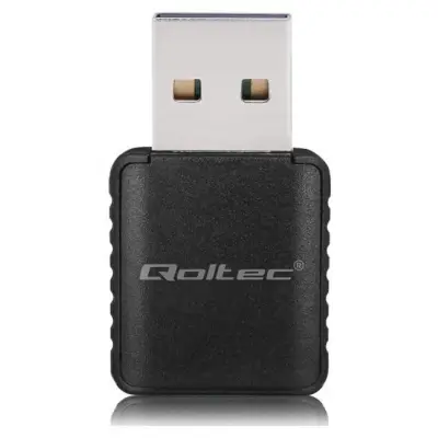 Qoltec 56988 Bezprzewodowy Ultra szybki DUAL mini WiFi adapter 2 x 2dBi Standard AC USB 3.0 1300Mbps