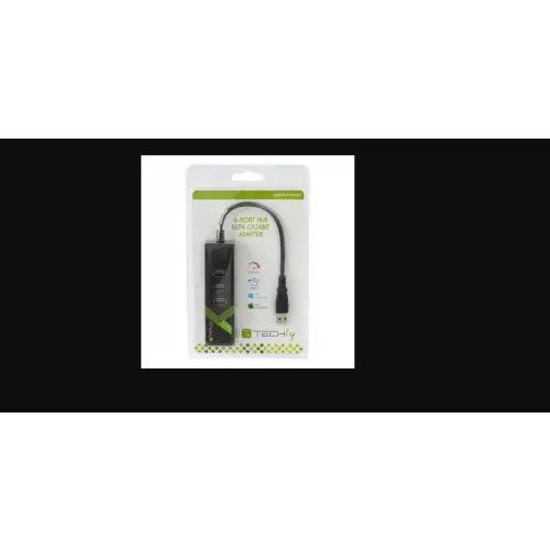 Techly 105803 Karta sieciowa / adapter USB-A 3.0 Gigabit Ethernet RJ45, hub 3x USB