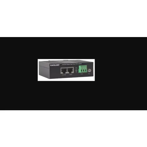 Intellinet 561365 przemysłowy injector PoE+, 1x RJ45, GIGABIT, 30W, od -40 do +75°C, IP30