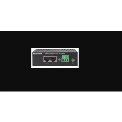 Intellinet 561365 przemysłowy injector PoE+, 1x RJ45, GIGABIT, 30W, od -40 do +75°C, IP30