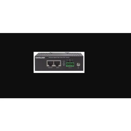 Intellinet 561365 przemysłowy injector PoE+, 1x RJ45, GIGABIT, 30W, od -40 do +75°C, IP30