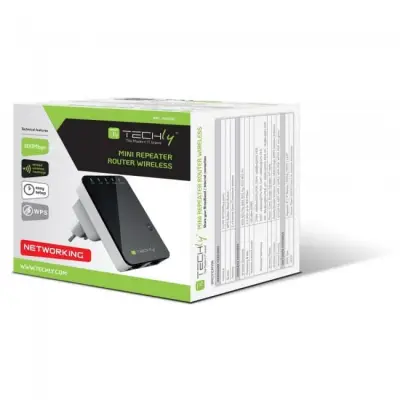 Techly 301078 Wireless mini router / wzmacniacz sygnału 802.11n 300Mb/s, dogniazdkowy
