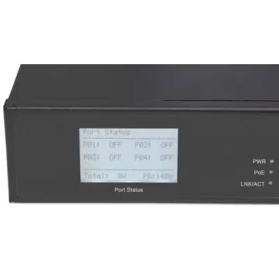 Intellinet 561310 Switch GIGABIT 8x RJ45 w tym 4x Ultra PoE, wyświetlacz LCD