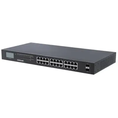 Intellinet 561242 Switch GIGABIT 24x RJ45 PoE+ 370W, 2x SFP, wyświetlacz LCD