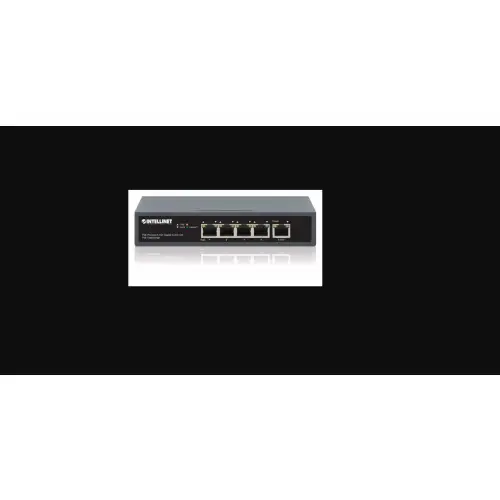 Intellinet 561808 Switch 5p Gigabit PoE Passthrough, zasilany PoE lub AC, 95W
