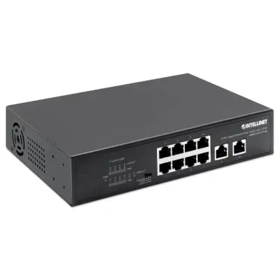 Intellinet 561402 Switch Gigabit 8x RJ45 PoE+, 2x RJ45 Uplink