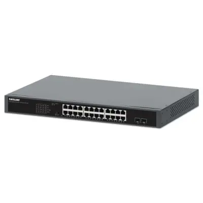 Intellinet 561907 Switch Gigabit 24x RJ45 PoE+ 370W, 2x SFP 1GbE