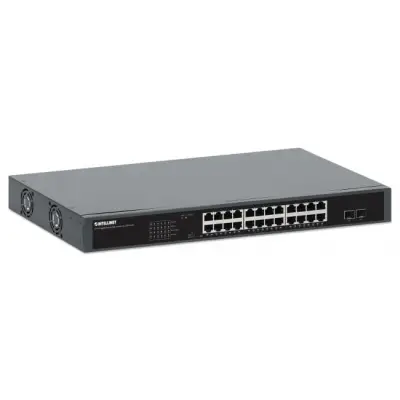 Intellinet 561907 Switch Gigabit 24x RJ45 PoE+ 370W, 2x SFP 1GbE