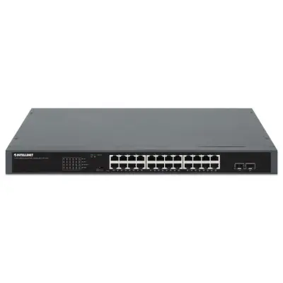 Intellinet 561907 Switch Gigabit 24x RJ45 PoE+ 370W, 2x SFP 1GbE